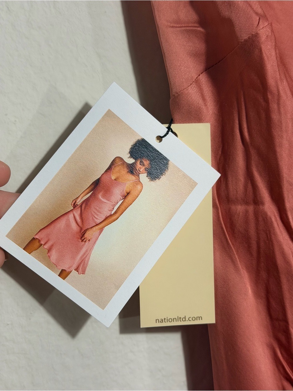 Nation LTD Dusty Rose Satin Slip Dress - Picture 2 of 6